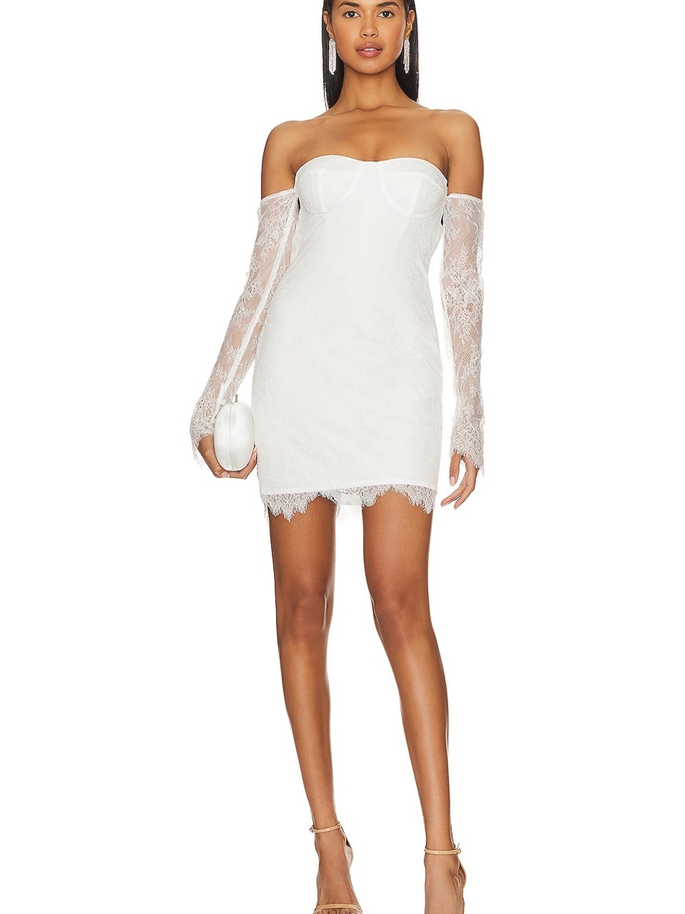 Katie May Britt Ivory Lace Bustier Mini Dress Bridal Wedding Size S Honeymoon